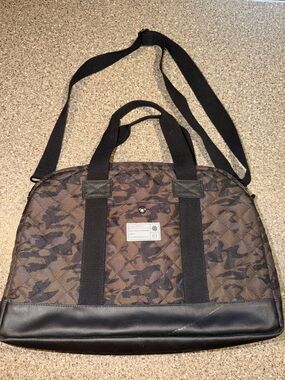 Hex Brown Camo Quilted Laptop Bag with Black Trim